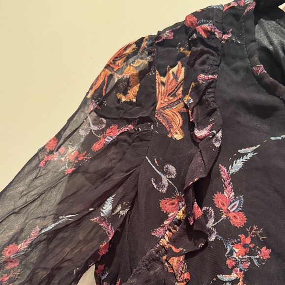 IRO Loxie floral print chiffon mini ruffle dress - Picture 8 of 10